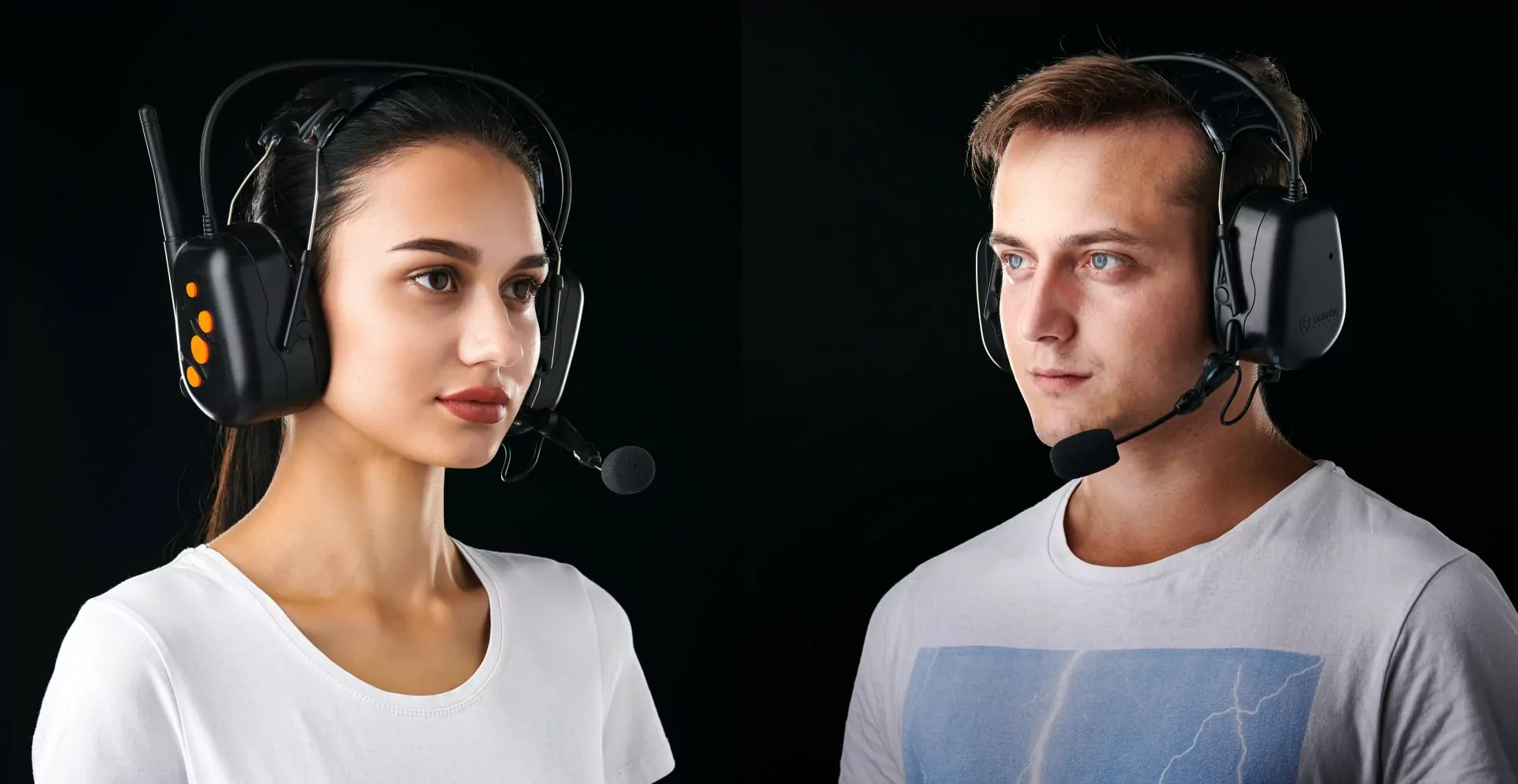 Industrial Bluetooth Headphones on people