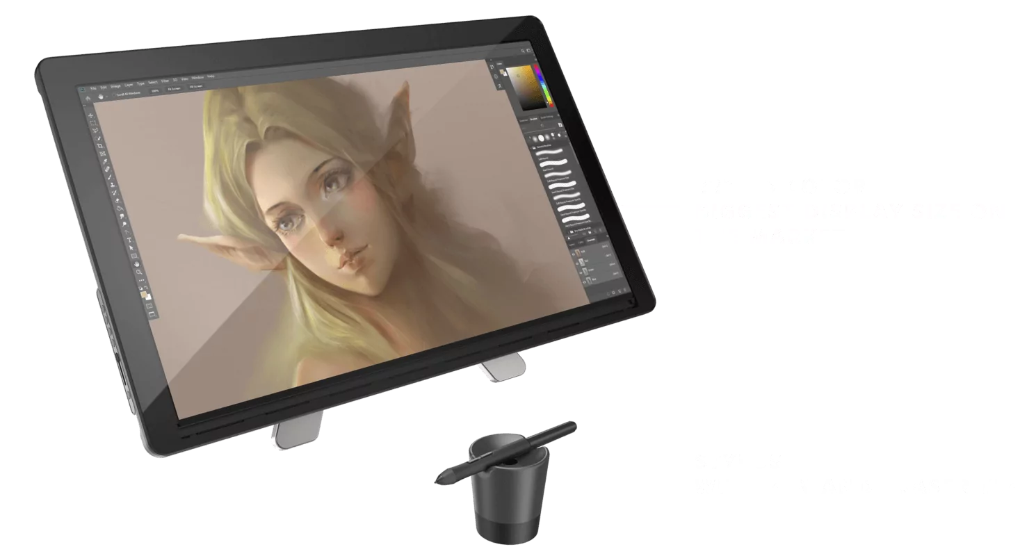 pen display tablet with text