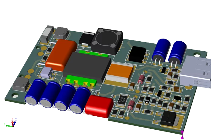 wall-charger pcb 3d
